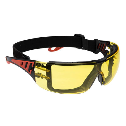 Portwest Tech Look Plus Safety Glasses PS11 - Amber - Customisable PPE