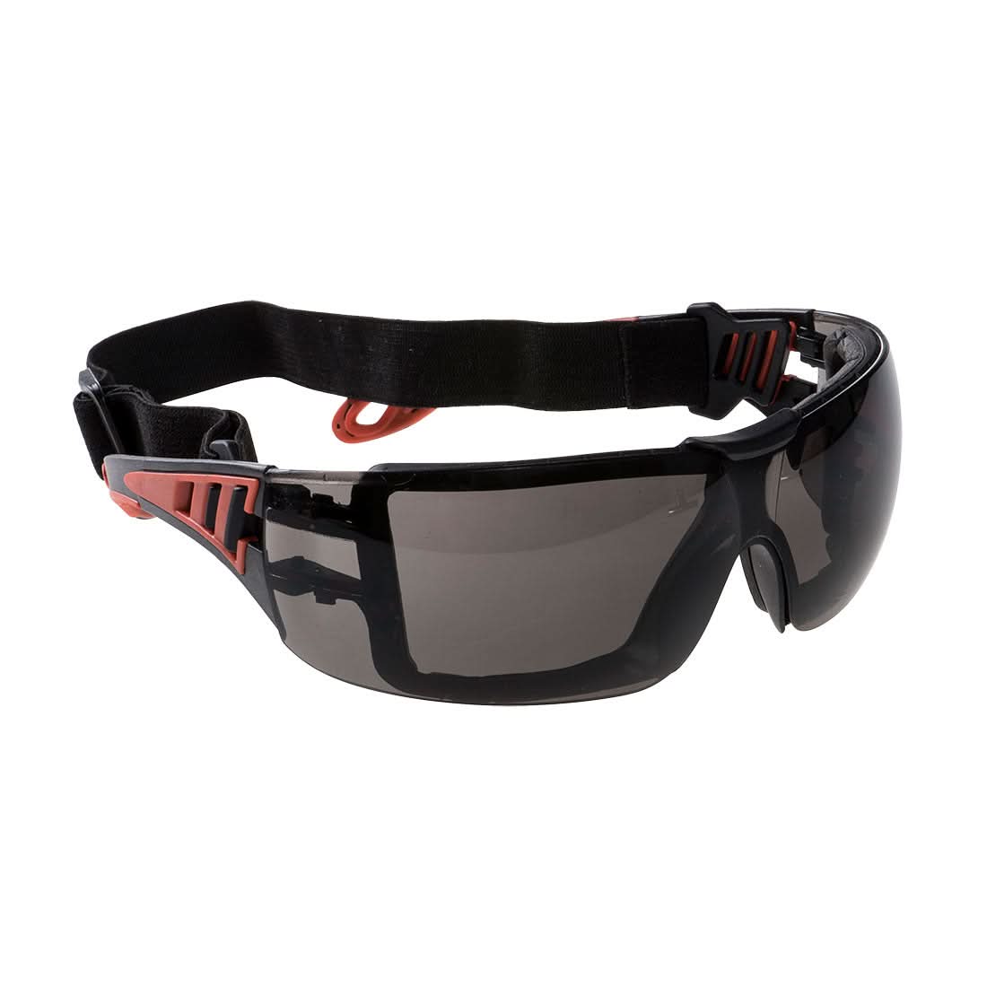 Portwest Tech Look Plus Safety Glasses PS11 - Smoke - Customisable PPE
