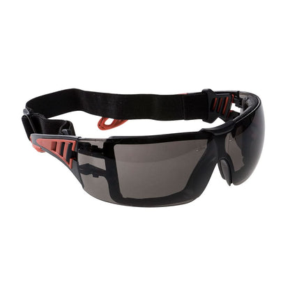 Portwest Tech Look Plus Safety Glasses PS11 - Smoke - Customisable PPE