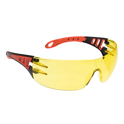 Portwest Tech Look Safety Glasses PS12 - Amber - Customisable PPE