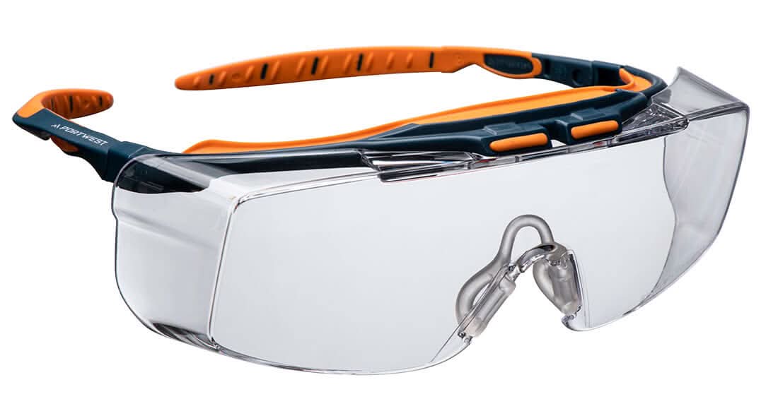Portwest Peak Otg Safety Glasses PS24 - Clear - Customisable PPE