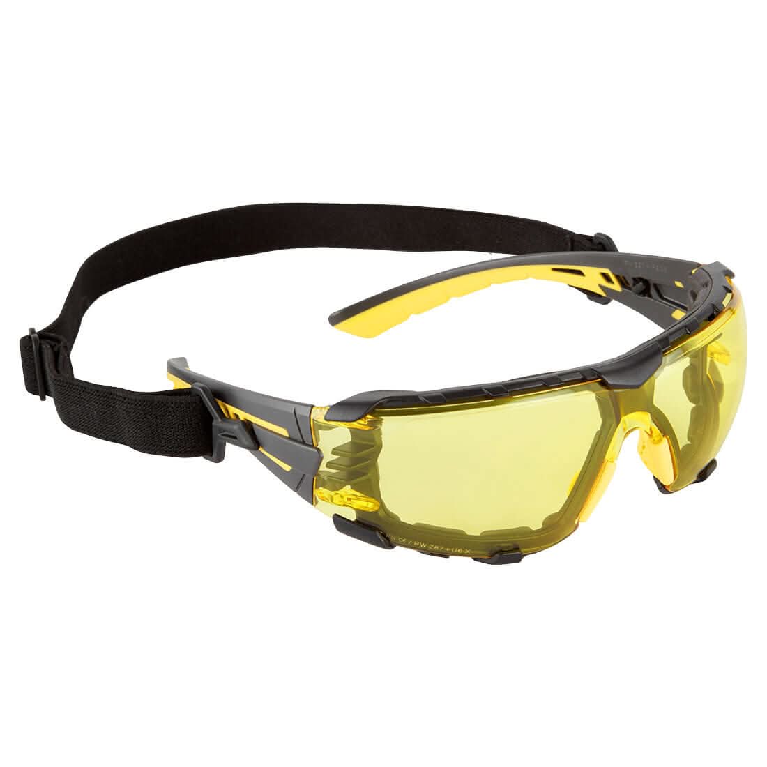 Portwest Tech Look Pro Kn Safety Glasses PS28 - Amber - Customisable PPE