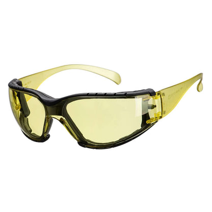 Portwest Wrap Around Plus Safety Glasses PS32 - Amber - Customisable PPE