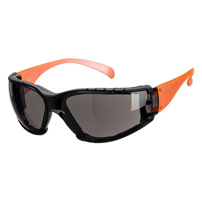 Portwest Wrap Around Plus Safety Glasses PS32 - Smoke - Customisable PPE
