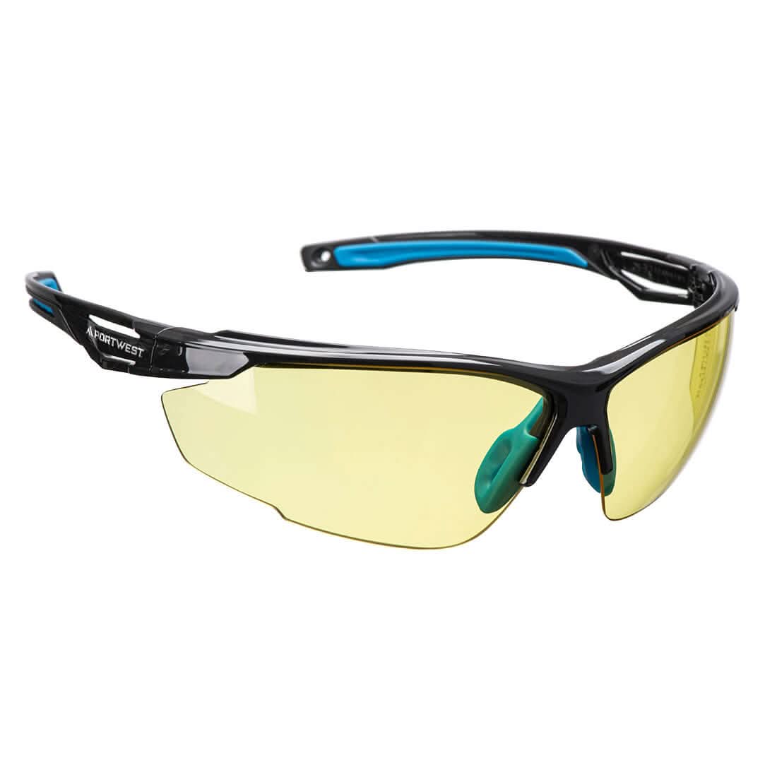 Portwest Anthracite Kn Safety Glasses PS37 - Amber - Customisable PPE