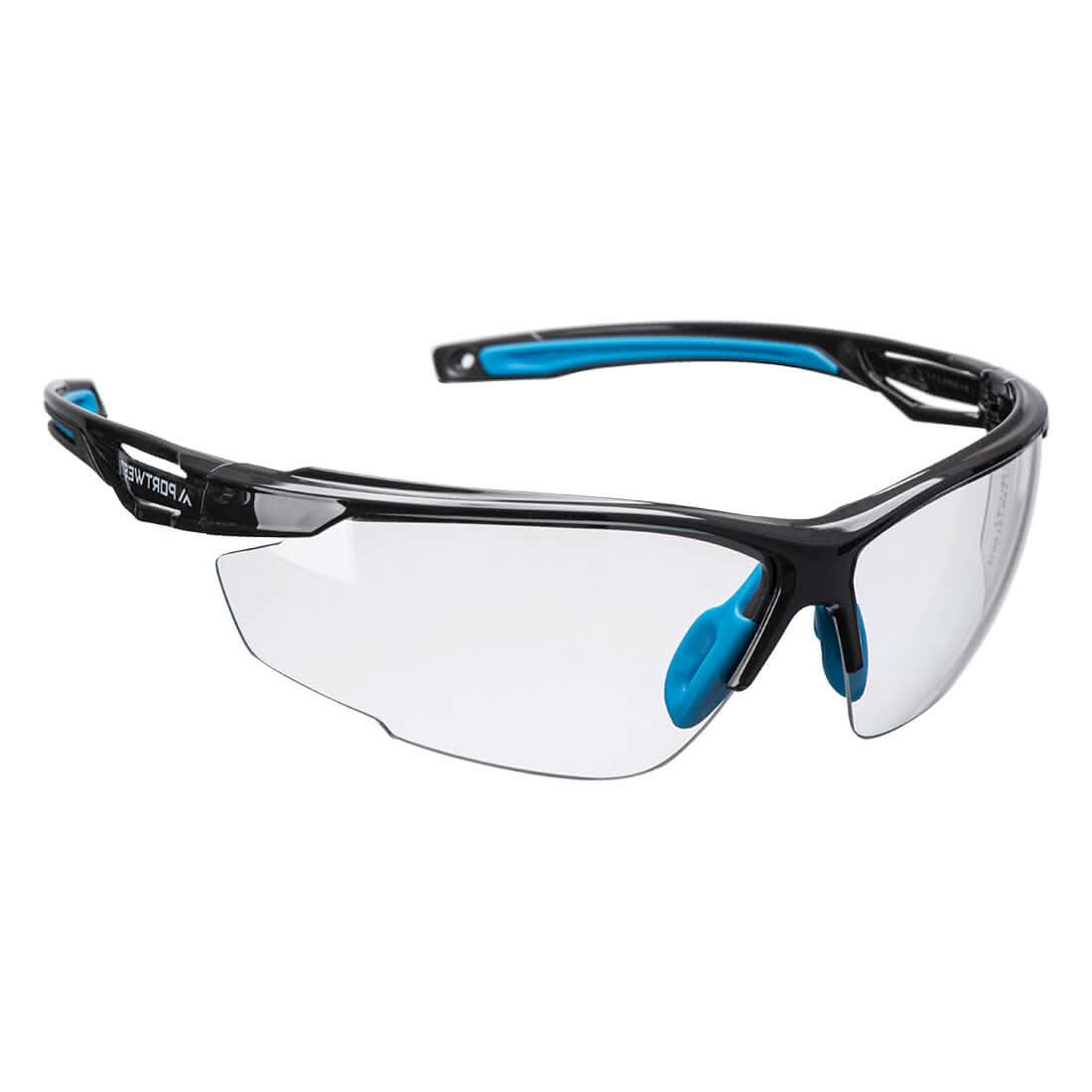 Portwest Anthracite Kn Safety Glasses PS37 - Clear - Customisable PPE