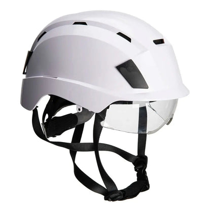 Integrated Visor Helmet - White - Customisable Safety Helmet