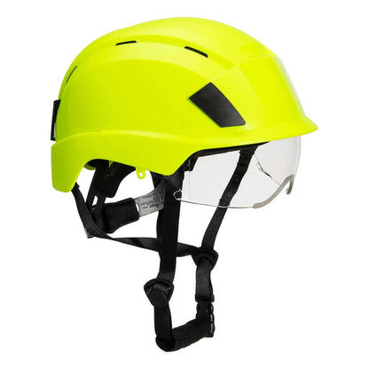 Portwest Integrated Visor Helmet PS80 - Yellow - Customisable Helmets