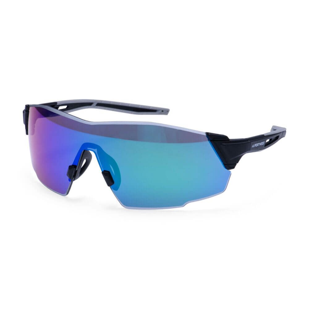 Sporty Shield Safety Glasses Pt01 - Blue Mirror - Customisable Safety Spectacles