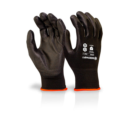 Beeswift Pu Coated Gloves - Black - Customisable Polyurethane