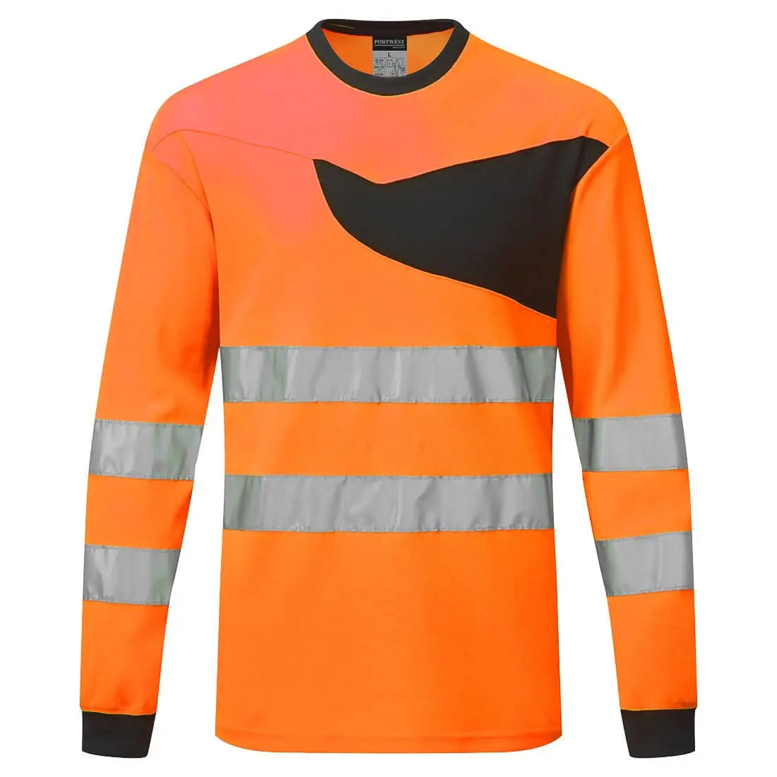 Pw2 Hi Vis T Shirt L/S - Orange Black - Customisable T-Shirt