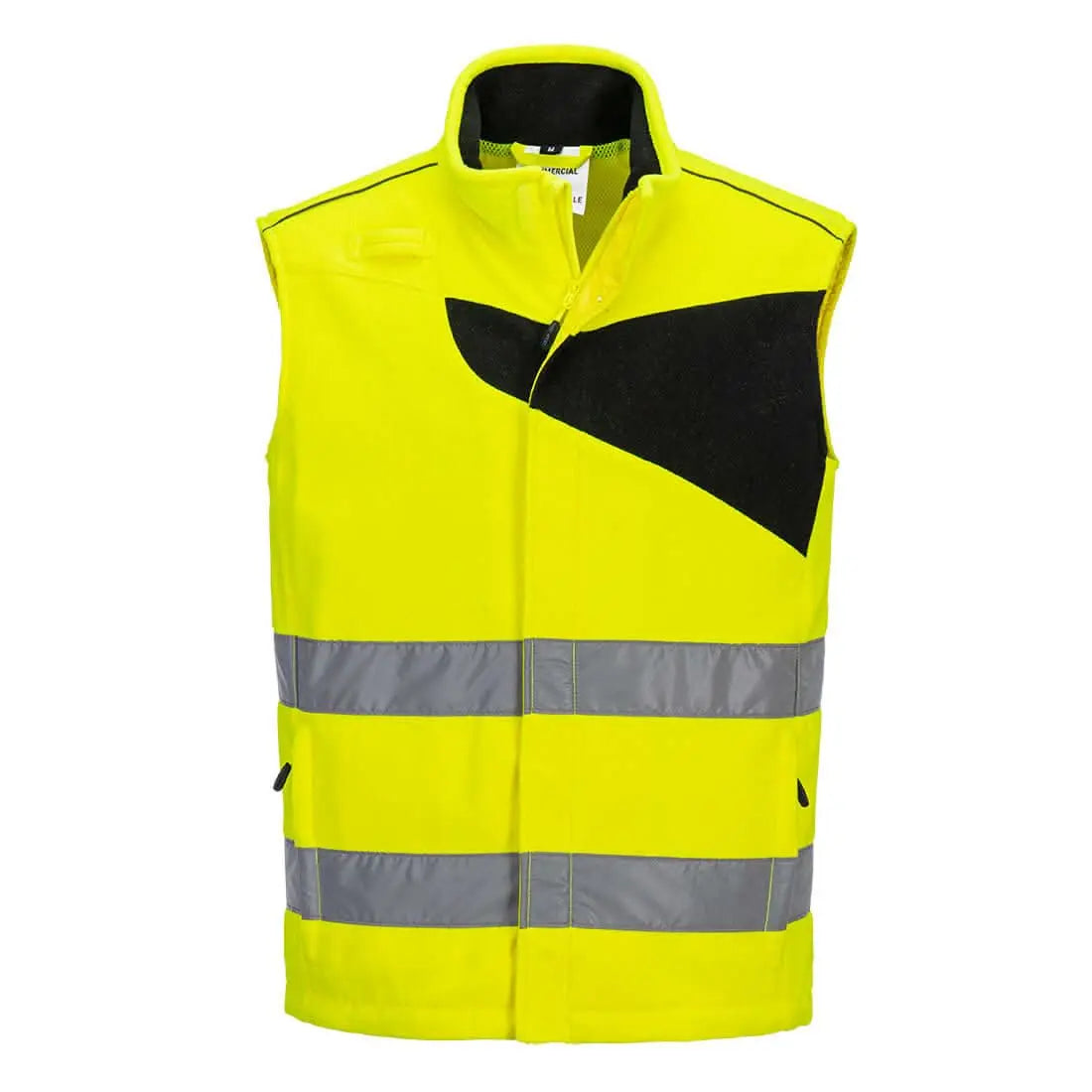 Pw2 Hi Vis Fleece Bodywarmer - Yellow Black - Customisable Clothing