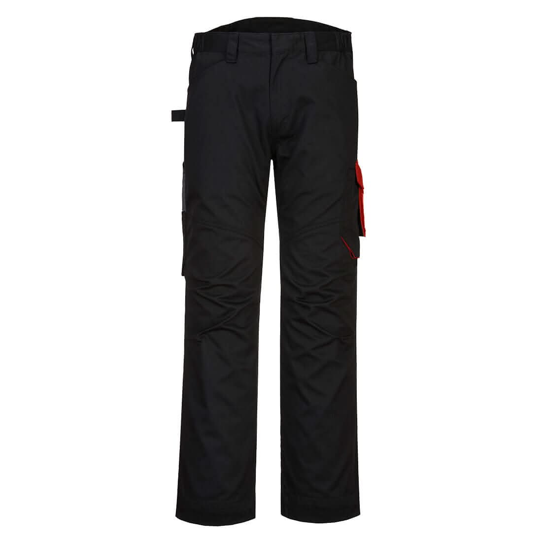 Portwest Pw2 Service Trousers PW240 - Black Red - Customisable Trousers