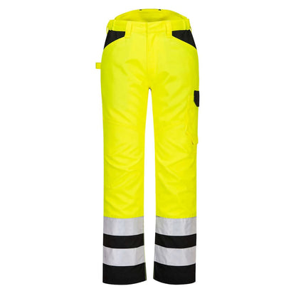 Portwest Pw2 Hi Vis Service Trousers PW241 - Yellow Black - Customisable Hi-Vis Trousers