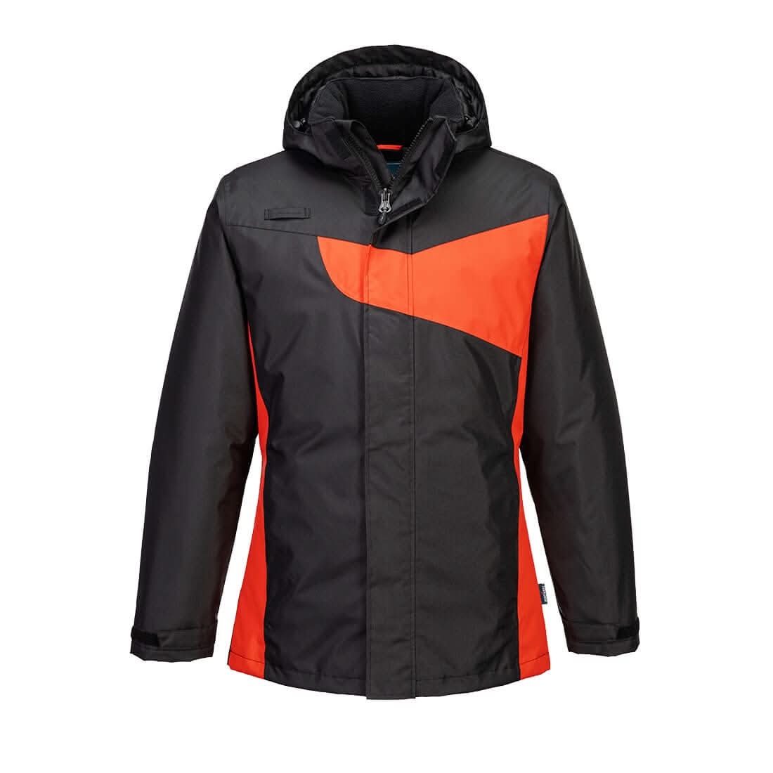 Portwest Pw2 Winter Jacket PW260 - Black Red - Customisable Jackets