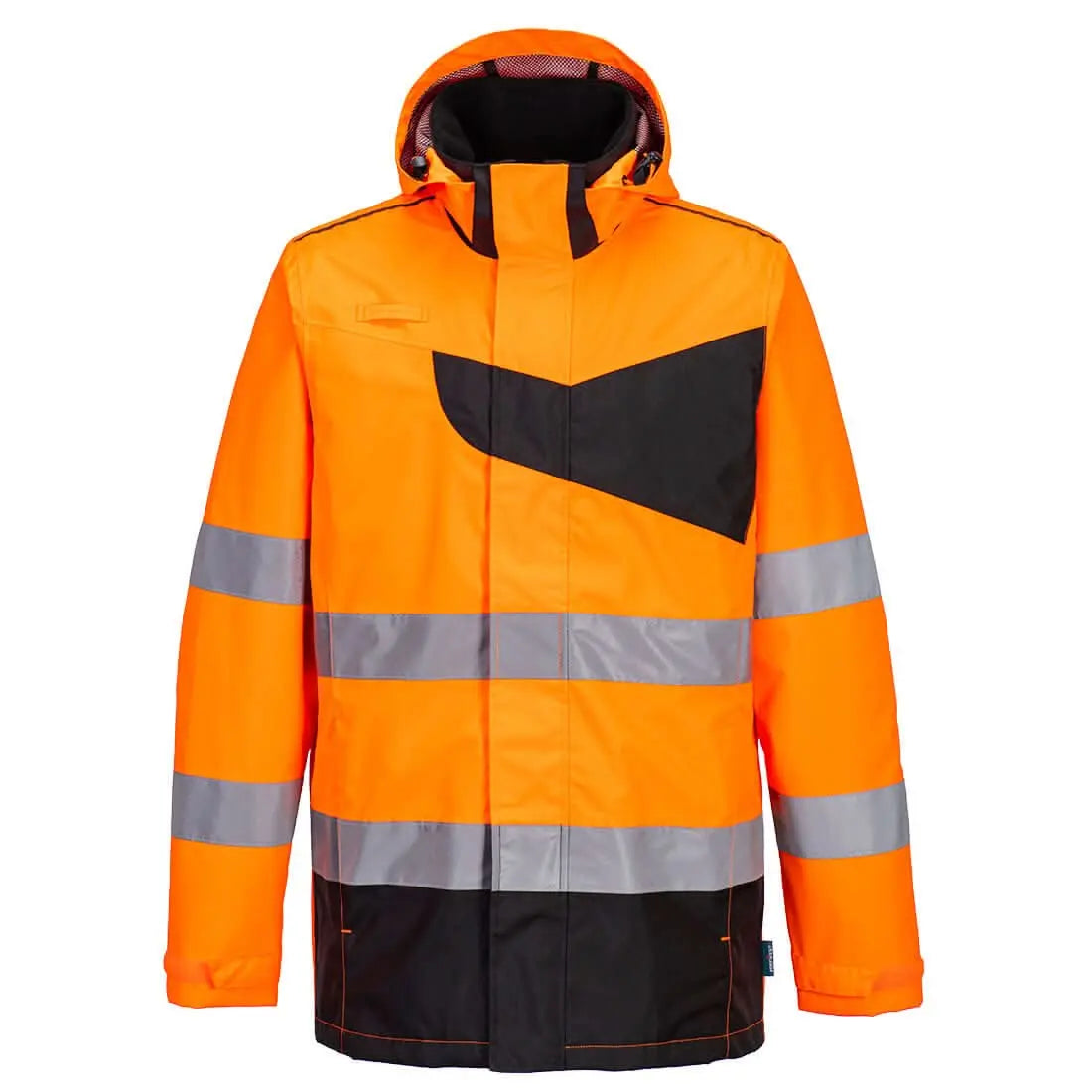 Pw2 Hi Vis Rain Jacket Pw265 - Orange Black - Customisable Rain Jackets