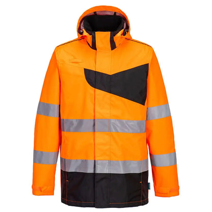 Pw2 Hi Vis Rain Jacket Pw265 - Orange Black - Customisable Rain Jackets