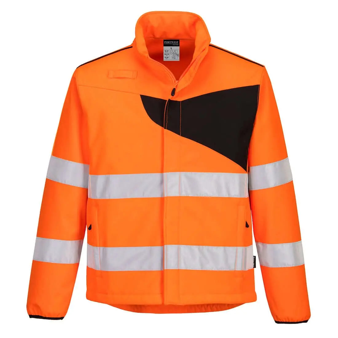 Pw2 Hi Vis Softshell 2 L Pw275 - Orange Black - Customisable Softshell Jackets