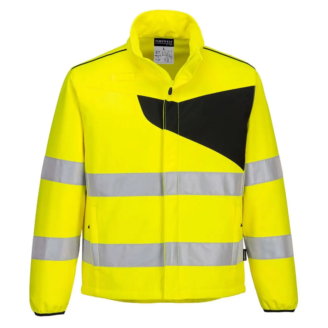 Pw2 Hi Vis Softshell 2 L Pw275 - Yellow Black - Customisable Softshell Jackets