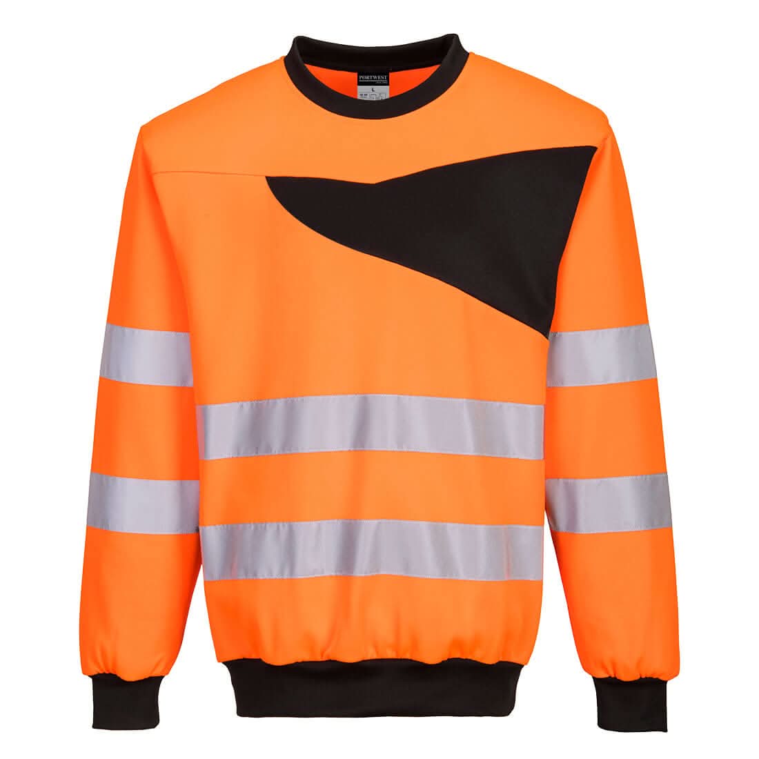 Portwest Pw2 Hi Vis Sweatshirt PW277 - Orange Black - Customisable Hi-Vis Sweatshirt