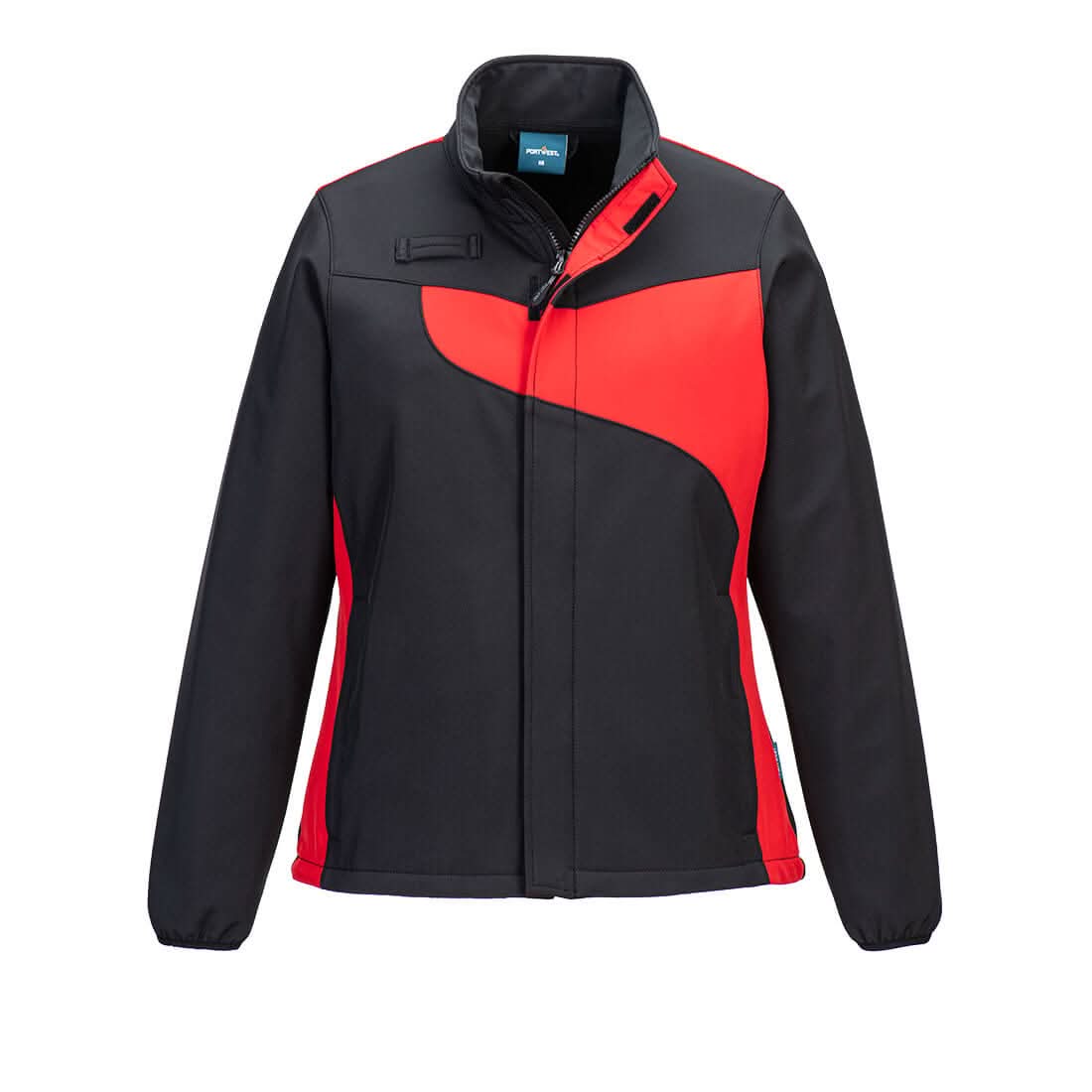 Portwest Pw2 WomenS Softshell 2L PW278 - Black Red - Customisable Hi-Vis Jackets
