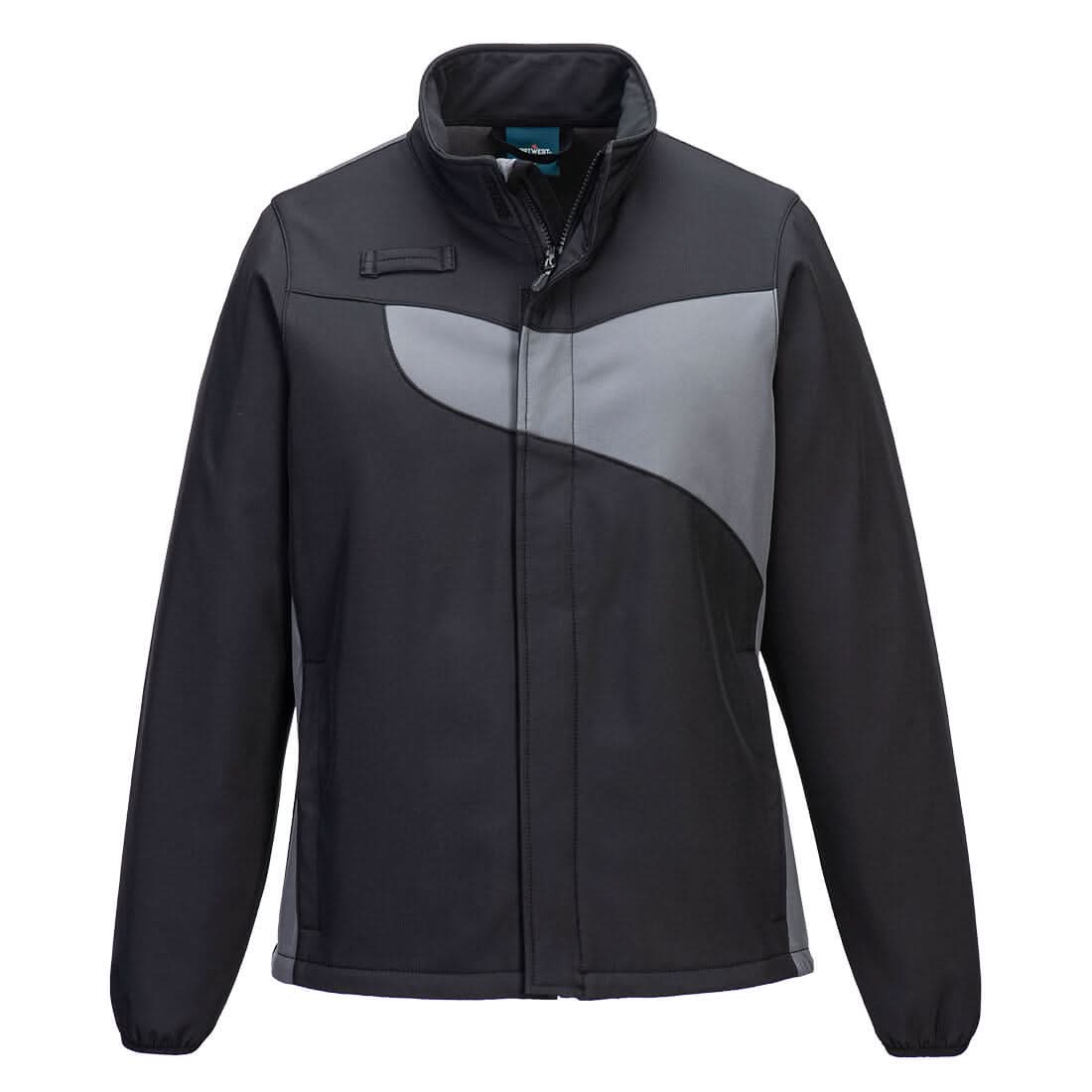 Portwest Pw2 WomenS Softshell 2L PW278 - Black Zoom Grey - Customisable Hi-Vis Jackets