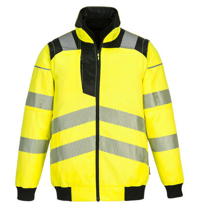 Portwest Pw3 Hi Vis 3 In 1 Pilot Jacket PW302 - Yellow Black - Customisable Jacket