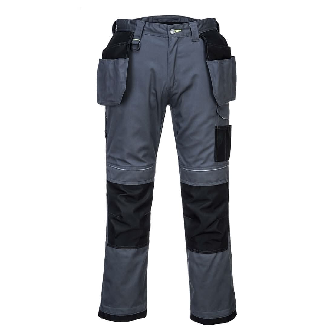 Portwest Pw3 Stretch Holster Work Trousers PW305 - Zoom Grey Black - Customisable Trousers
