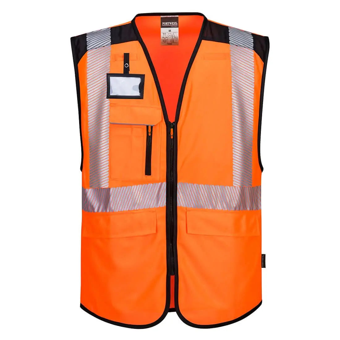 Pw3 Hi Vis Executive Vest Pw309 - Orange Black - Customisable Vests