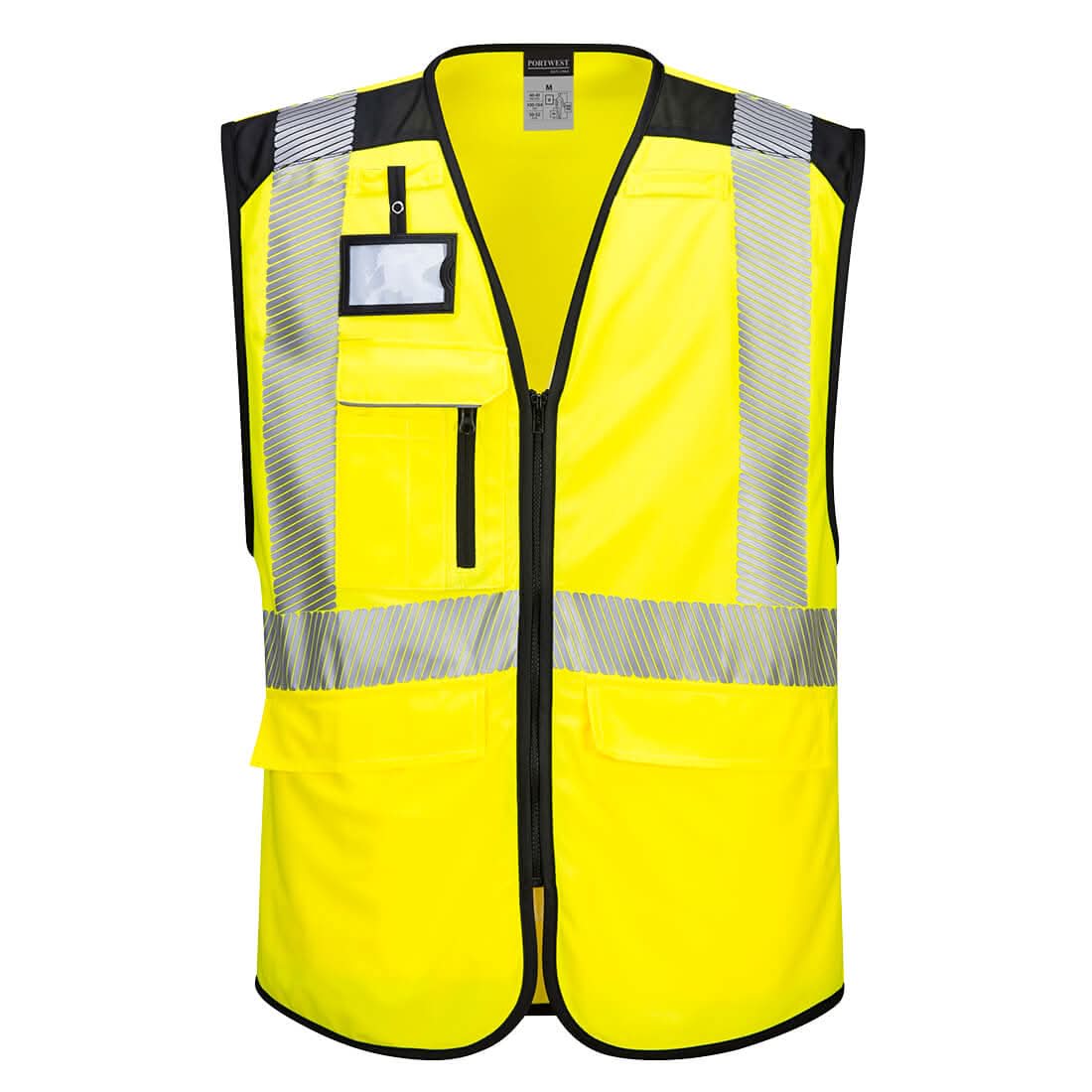Portwest Pw3 Hi Vis Executive Vest PW309 - Yellow Black - Customisable HV Vest