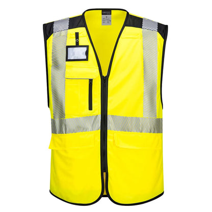 Portwest Pw3 Hi Vis Executive Vest PW309 - Yellow Black - Customisable HV Vest
