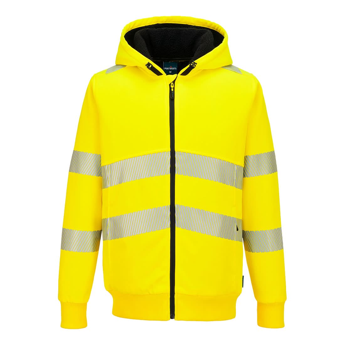 Portwest PW321 Hi Vis Zipped Winter Hoodie - Yellow - Customisable Clothing