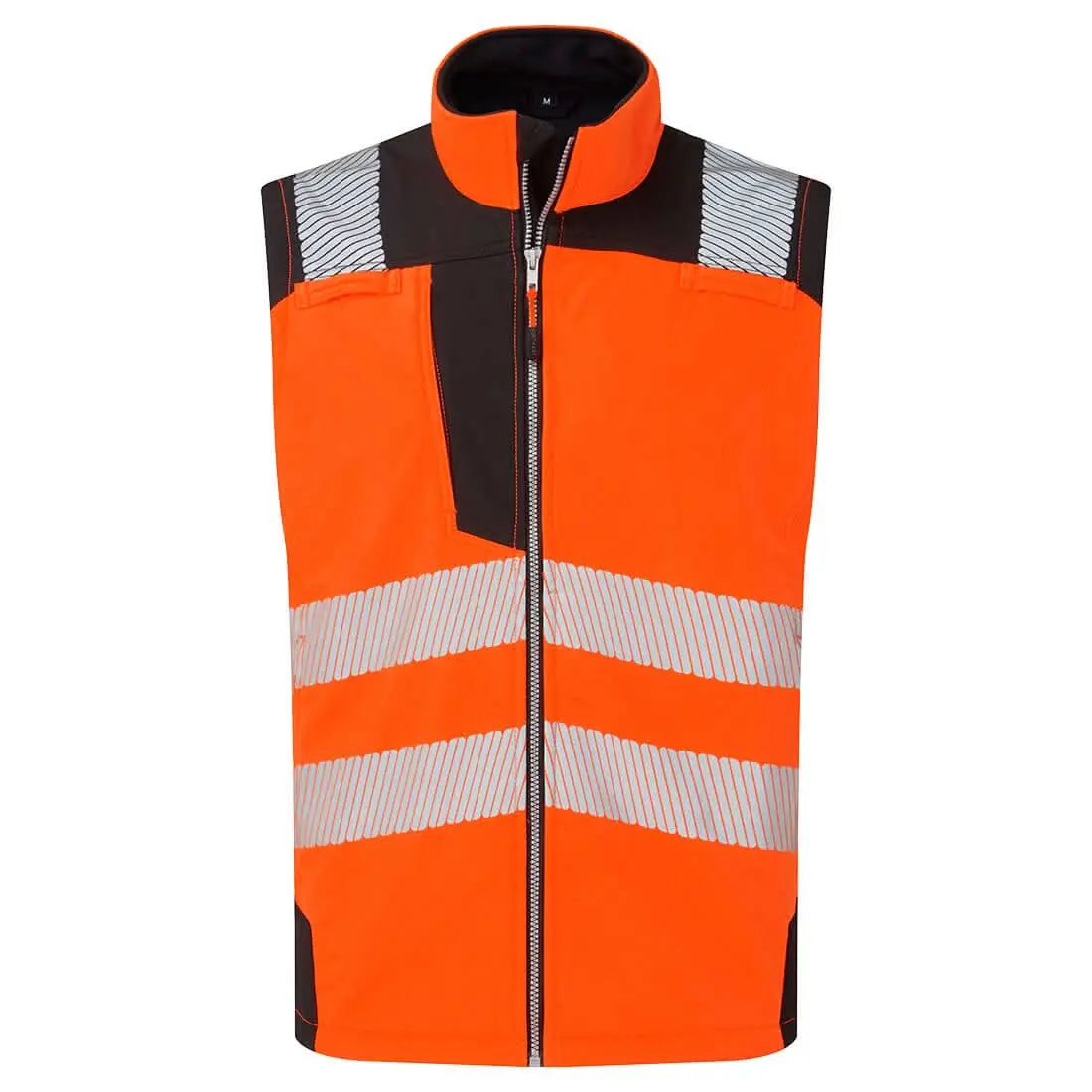 Pw3 Hi Vis Softshell Gilet (3 L) Pw325 - Orange Black - Customisable Softshell Jackets