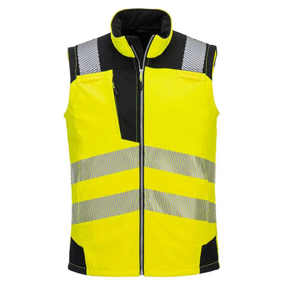 Pw3 Hi Vis Softshell Gilet (3 L) Pw325 - Yellow Black - Customisable Softshell Jackets