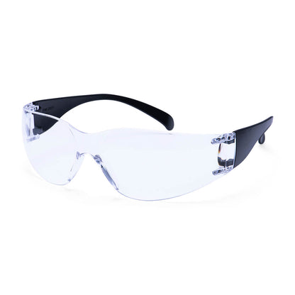 Wrap Around Safety Glasses Pw32 - Clear Black One Size - Customisable Safety Spectacles