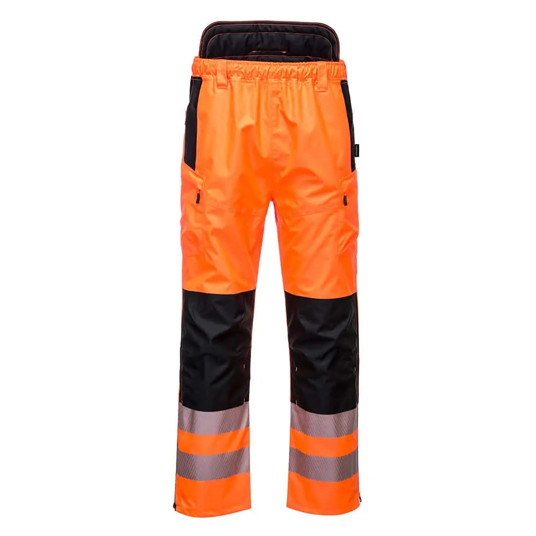 Pw3 Hi Vis Extreme Rain Trousers Pw342 - Orange Black - Customisable Rain Trousers