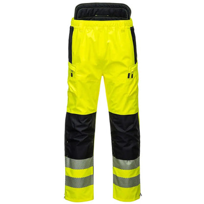 Pw3 Hi Vis Extreme Rain Trousers Pw342 - Yellow Black - Customisable Rain Trousers
