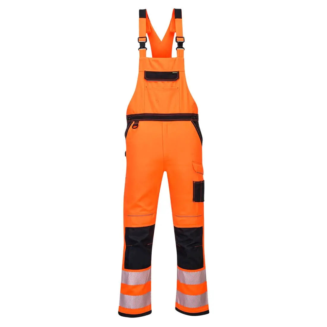 Pw3 Hi Vis Bib And Brace Pw344 - Orange Black - Customisable Bib &amp; Braces