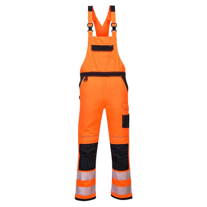 Pw3 Hi Vis Bib And Brace Pw344 - Orange Black - Customisable Bib &amp; Braces