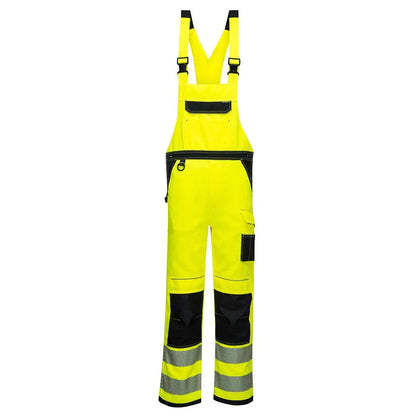 Pw3 Hi Vis Bib And Brace Pw344 - Yellow Black - Customisable Bib &amp; Braces