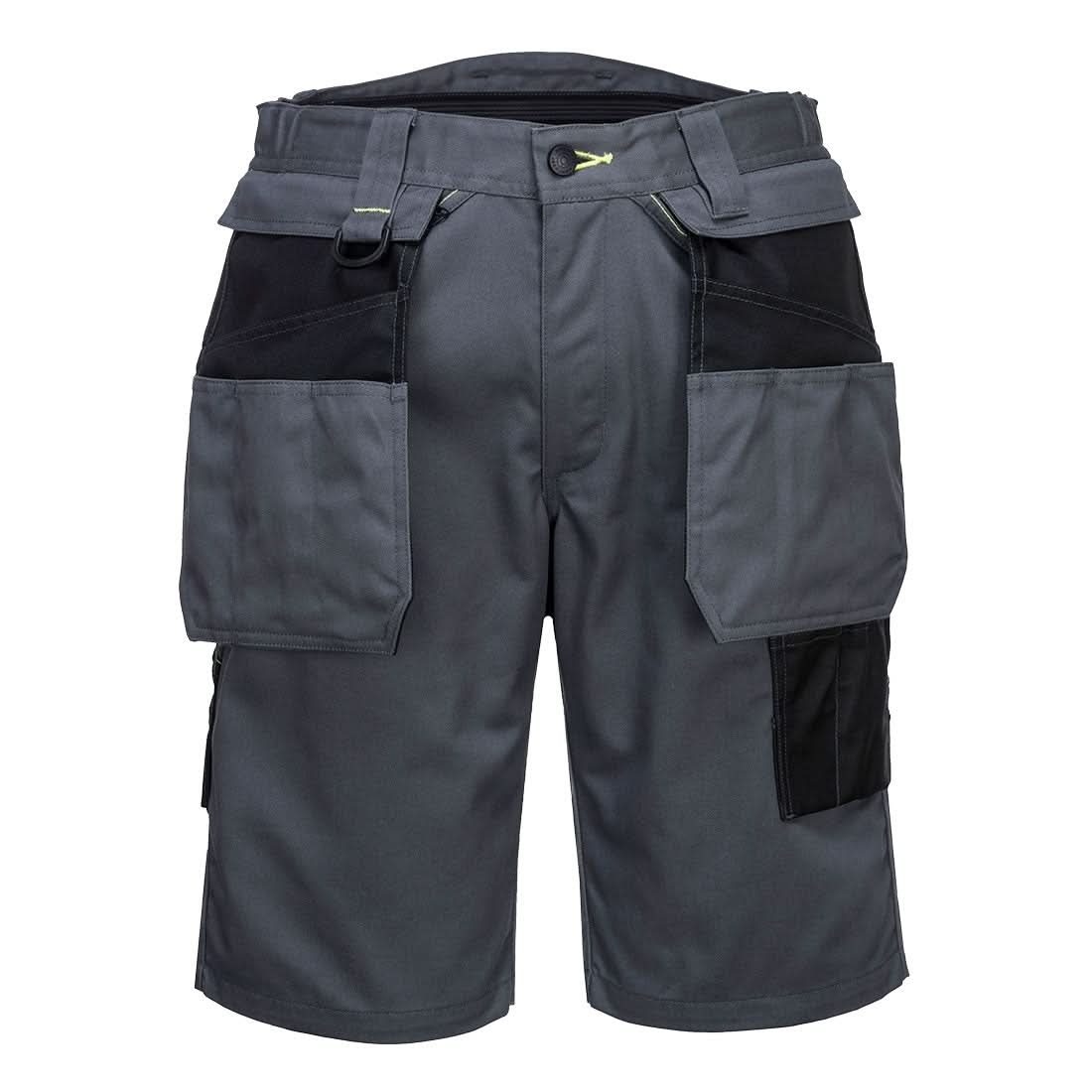 Portwest Pw3 Holster Work Shorts PW345 - Zoom Grey Black - Customisable Shorts
