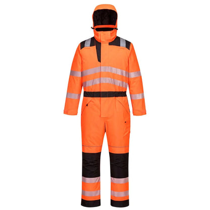 Pw3 Hi Vis Winter Coverall Pw352 - Orange Black - Customisable Coveralls