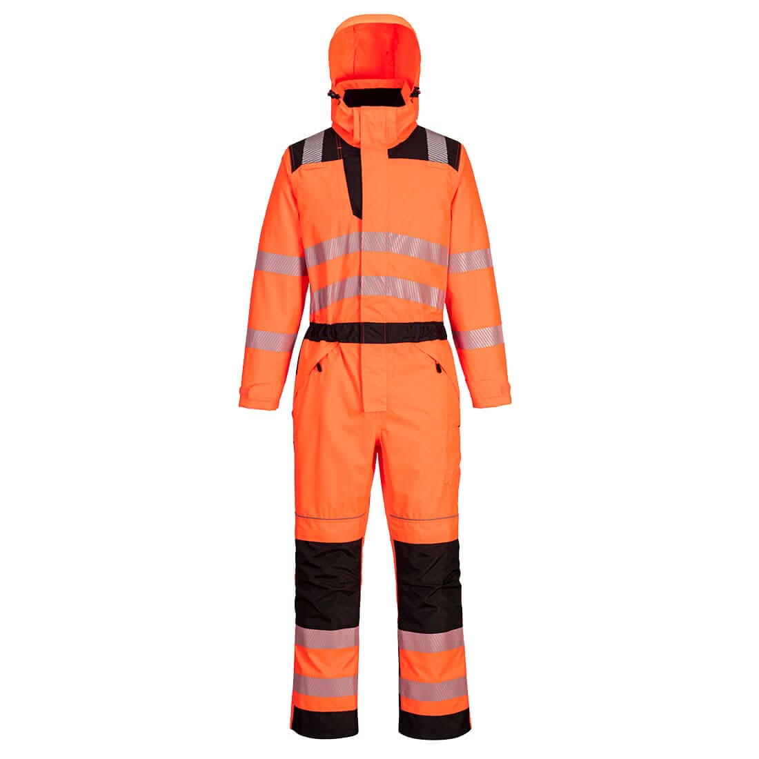 Portwest Pw3 Hi Vis Rain Coverall PW355 - Orange Black - Customisable HV Coverall