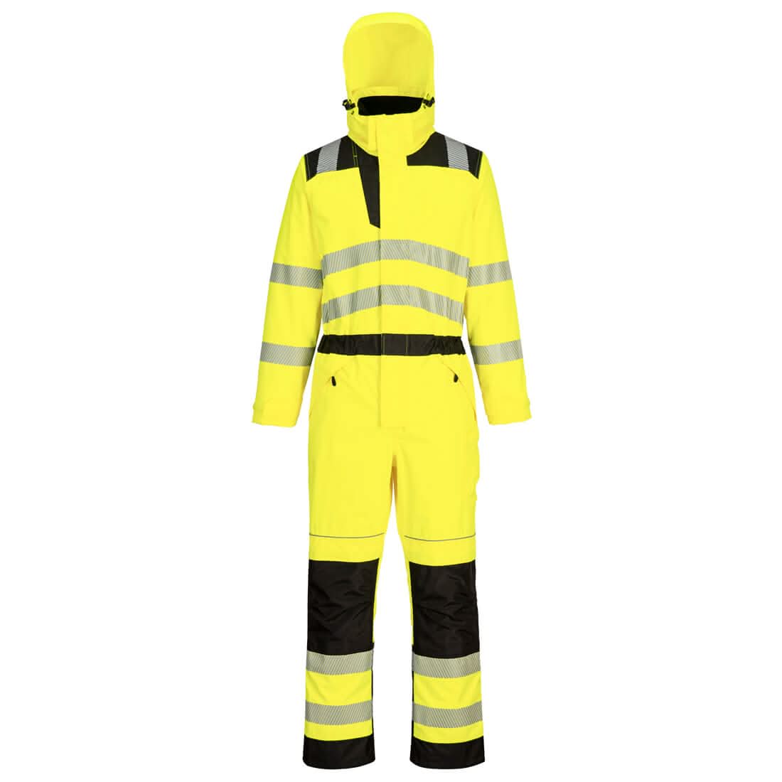 Portwest Pw3 Hi Vis Rain Coverall PW355 - Yellow Black - Customisable HV Coverall