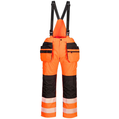 Portwest Pw3 Hi Vis Rain Trousers PW356 - Orange Black - Customisable Hi-Vis Trousers