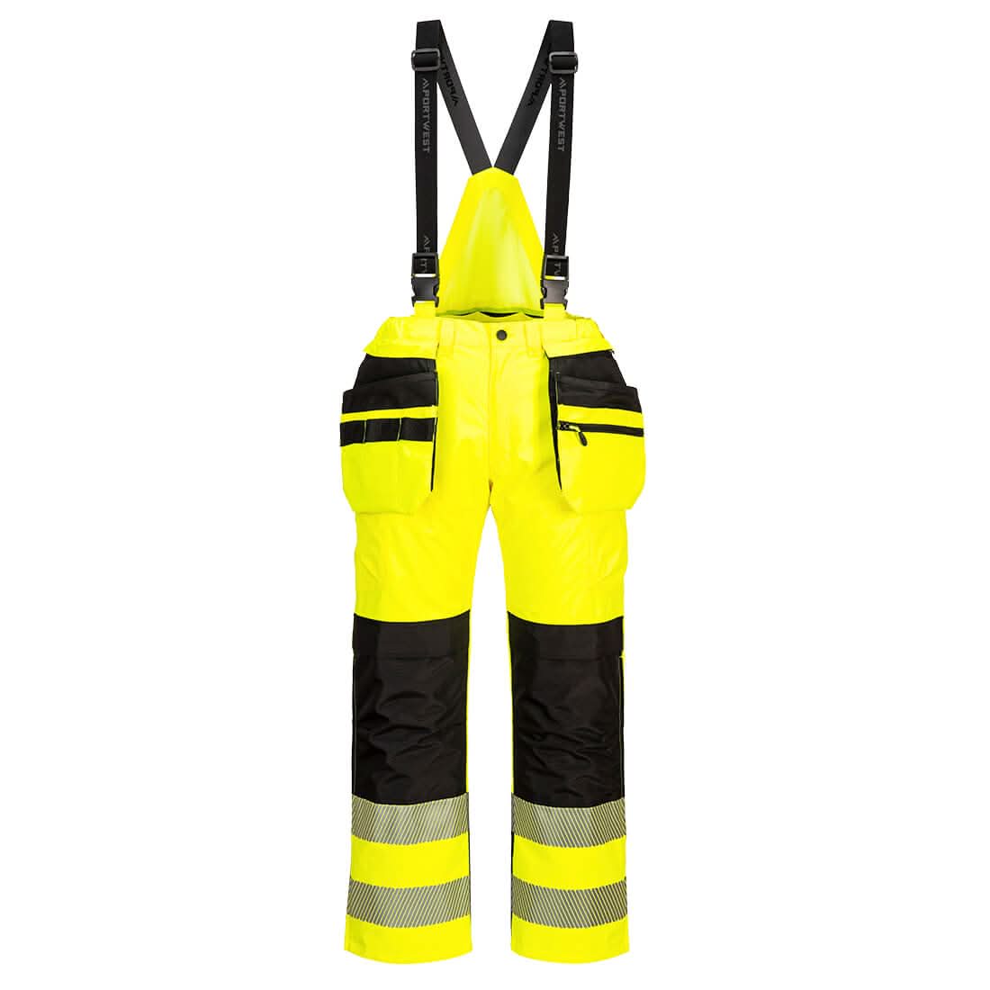 Portwest Pw3 Hi Vis Rain Trousers PW356 - Yellow Black - Customisable Hi-Vis Trousers