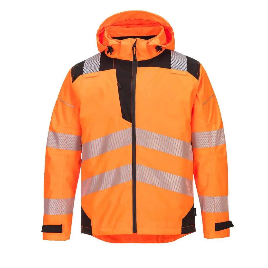 Pw3 Hi Vis Extreme Rain Jacket Pw360 - Orange Black - Customisable Rain Jackets