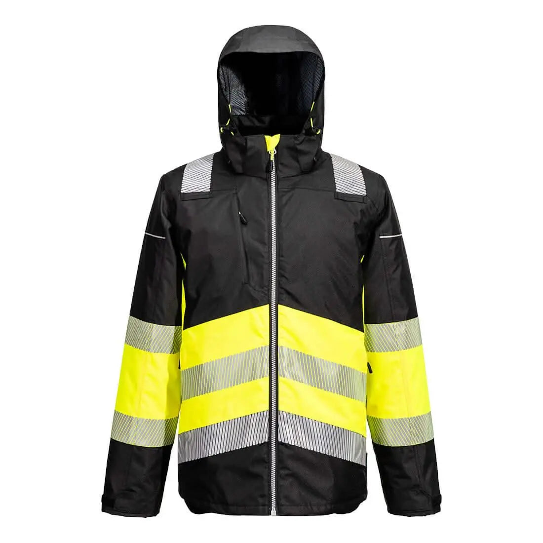 Pw3 Hi Vis Class 1 Winter Jacket Pw364 - Yellow Black - Customisable Insulated Jackets