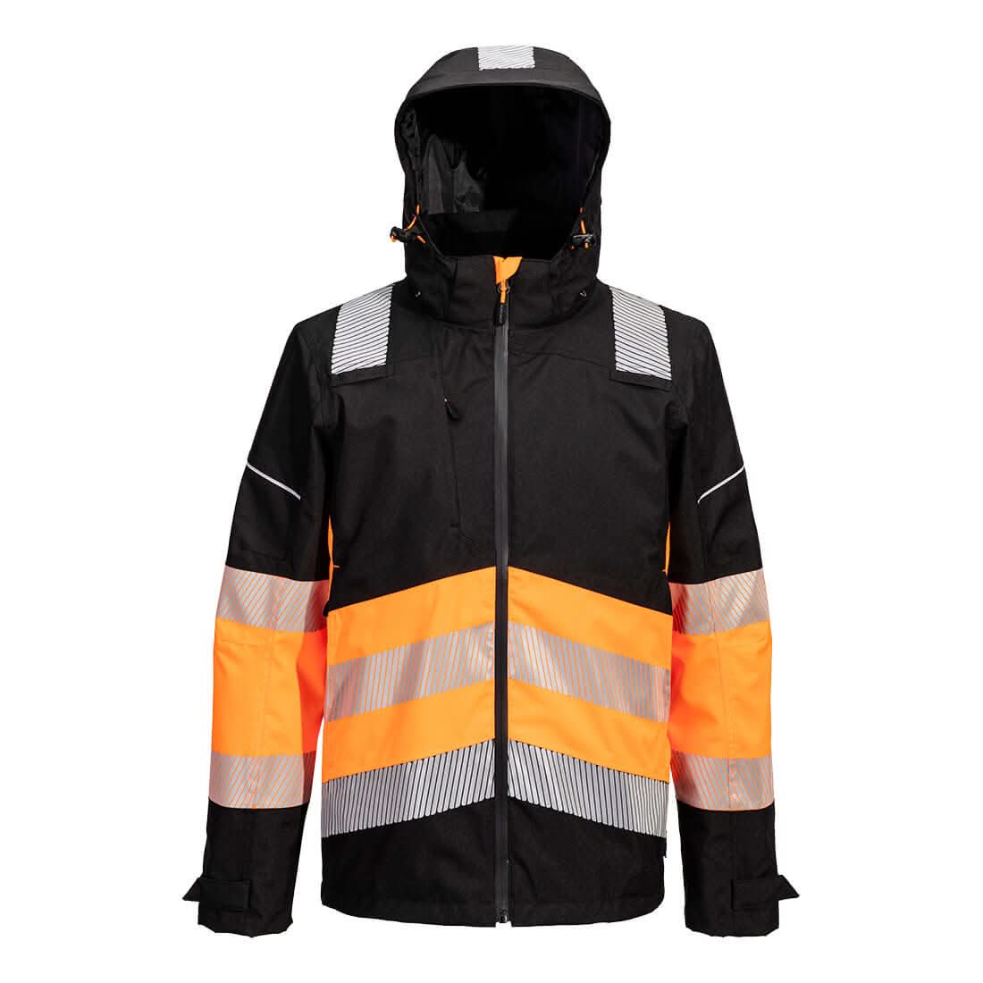 Portwest Pw3 Hi Vis Class 1 Extreme Rain Jacket PW368 - Orange Black - Customisable Jackets