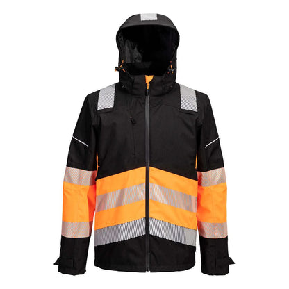 Portwest Pw3 Hi Vis Class 1 Extreme Rain Jacket PW368 - Orange Black - Customisable Jackets